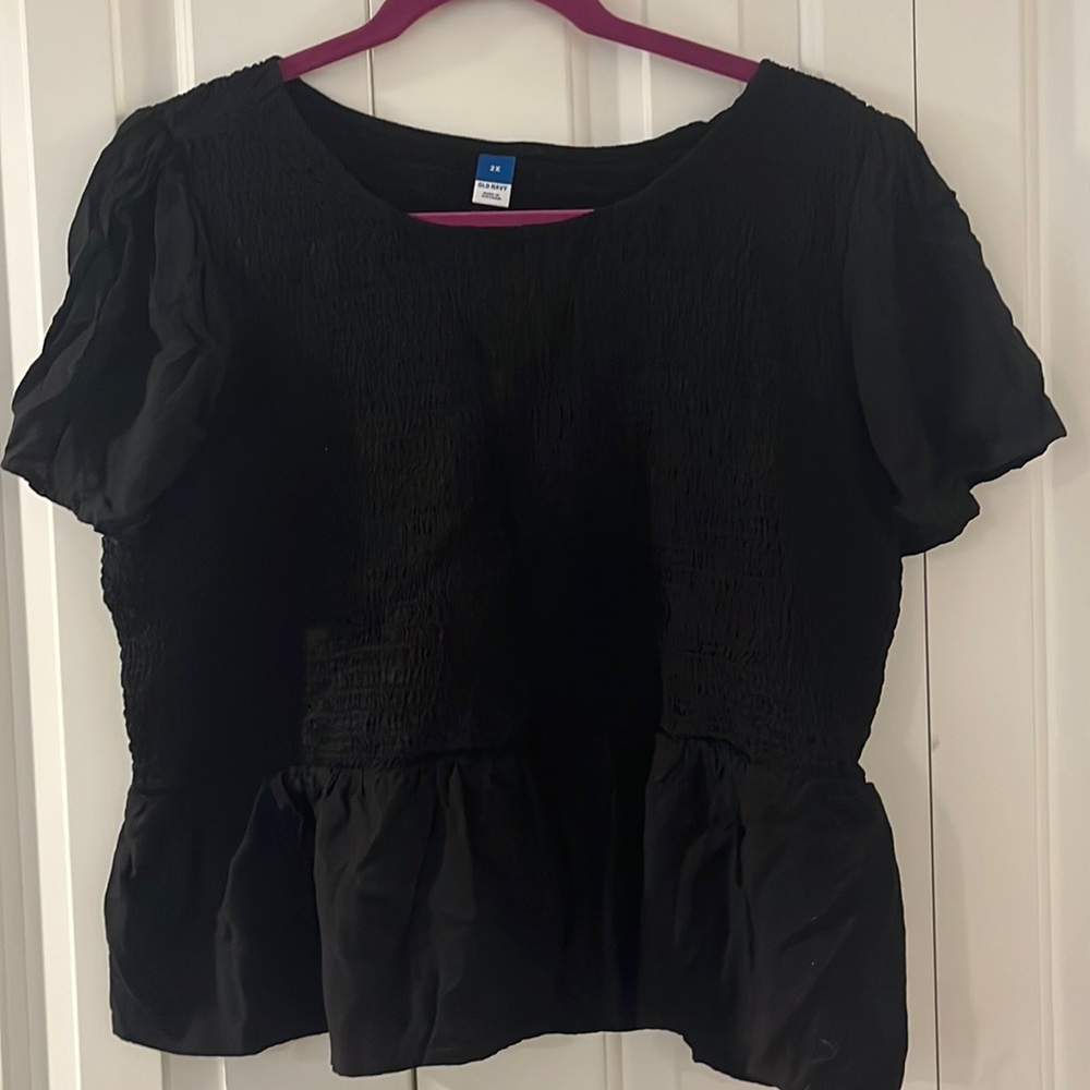 Stretchy peplum blouse.
